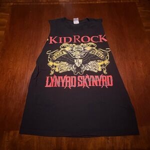 Kid Rock x Lynyrd Skynyrd 2009 Rock Rebels Tour Cutoff T-Shirt Size M Black